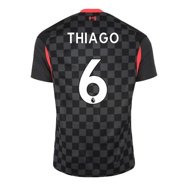 Camiseta Liverpool NO.6 Thiago 3ª Kit 2020 2021 Negro